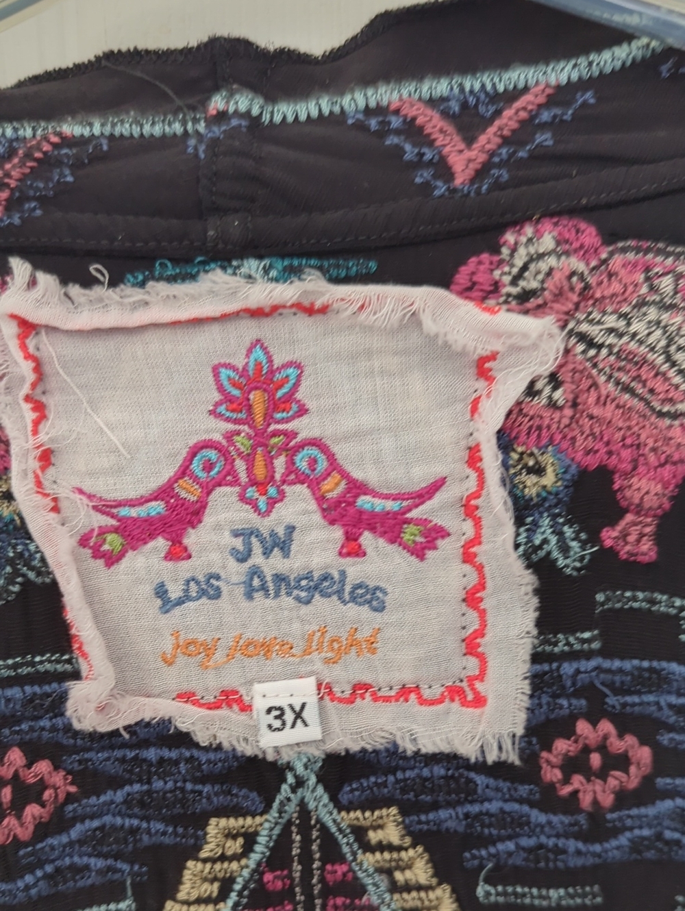 Johnny Was Black Velvet Aveza Embroidered Kimono Jacket - Picture 2 of 9